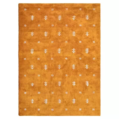 $142 • Buy Hand Knotted Gabbeh Silk Mix Area Rug Contemporary Orange White BBH Homes LSM501