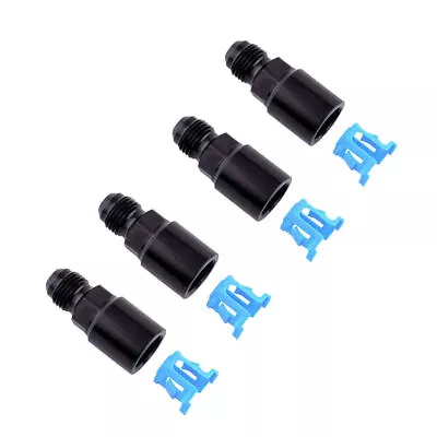 4x 8AN AN8 Fuel Adapter Fitting To 3/8 GM Quick Connect LS W/ Clip Female Black • $18.99