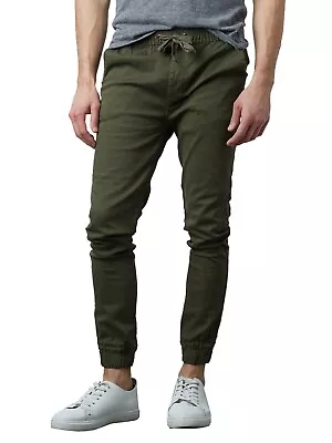 Men’s Slim-Fit Fashionable Twill Jogger Pants (Sizes: S-2XL) NEW FREE SHIPPING • $15.97