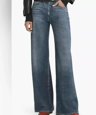 Rag & Bone Stretch Miramar Wide Leg Pant Mel Digital Jeans Size 28 $275 NWT • $155