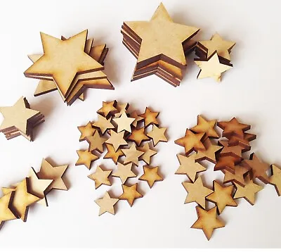 £1.45 • Buy Wooden Stars Laser Cut MDF Blank Embellishments Craft Decorations Shapes
