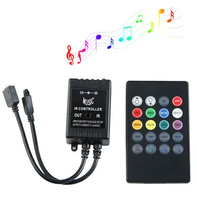 LED Music IR Controller 20key Remote Sound Sensor Withut Battery For 3528 5050 • $1.95