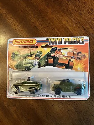 Matchbox Two Packs TP-13 Military Scout & Armoured Car Vintage 1975 Diecast Army • $34.99