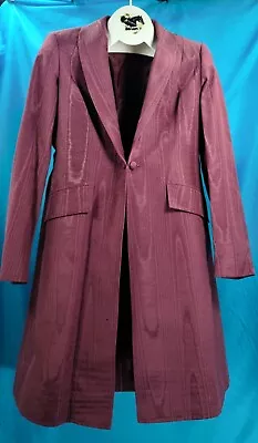 LadiesReed Hill Burgundy Moire Cotton Blend Saddleseat Day Coat 12 • $350