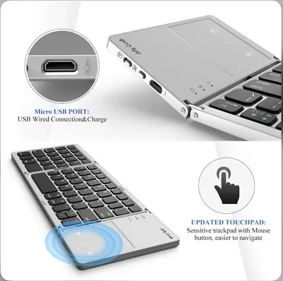 JELLY-COMB POCKET FOLDABLE BLUETOOTH KEYBOARD With Touchpad • $19.99