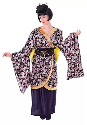 Geisha Kimono Costume Oriental Ladies Japanese Fancy Dress - UK 8-14 • £20.16