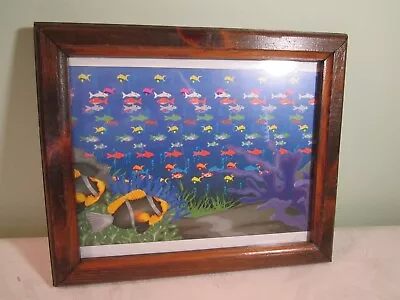 Vintage 1994 Magic Eye 3D Tropical Fish Framed Color Picture Print • $9.99