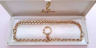 Antique Art Deco 14K ROSE  EMBOSSED CABLE RINGS  Watch Chain Necklace 17  #1193 • $195