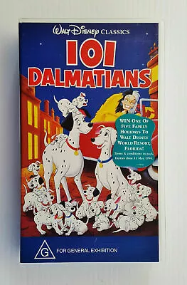  Rare  Walt Disney Animation Classic 101 Dalmatians Vhs Video Movie  Like New  • $21.99