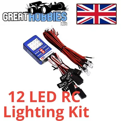 12 LED Light Steering System Lighting Kit For TAMIYA TT-01 SCX10 CC01 RC Car • £11.99