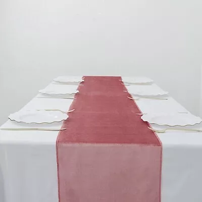 DUSTY ROSE 12x107  Premium Velvet Table Runner Wedding Party Linens Decorations • $4.37