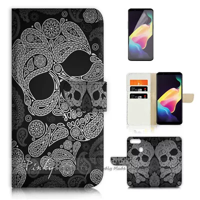 ( For Oppo AX7 ) Wallet Flip Case Cover AJ40252 Skull • $12.99
