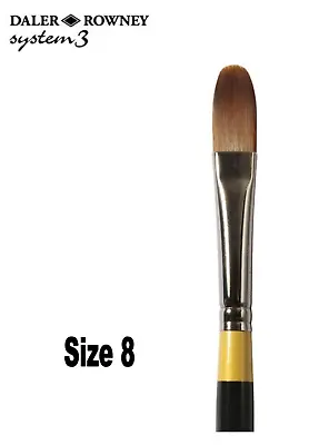 Daler Rowney System 3 Filbert Brush Size 8 Long Handle • £6.70