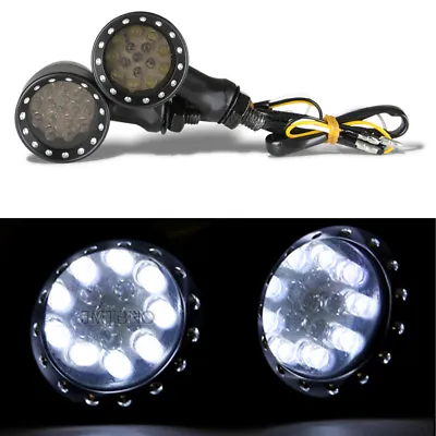 Motorcycle LED Turn Signals Amber&White Light For Honda Shadow VT750 VT1100 • $21.01