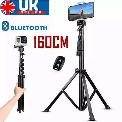 Universal Mobile Phone Tripod Stand Grip Holder Mount Cameras With Bluetooth New • £14.90