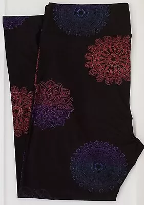 TC LuLaRoe Tall & Curvy Leggings Black With Mandala Print Very Rare ! NWT Q56 • $20.90