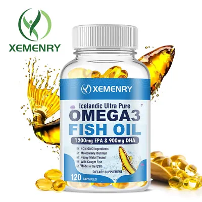 Omega 3 Fish Oil 4500mg - EPA DHA - Heart Brain & Joint Health - 120 Capsules • $23.93