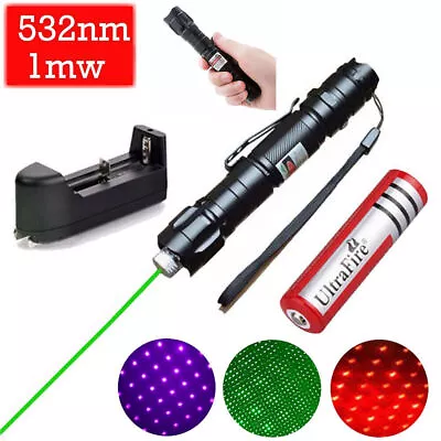 Laser Pointer Pen Green Light Visible Beam Lazer For Office Pet • $20.89