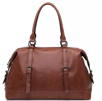 Mens Large Faux Leather Holdall Luggage Weekend Duffel Travel Overnight Gym Bag • £24.50