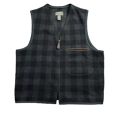 Vintage Banana Republic Cabinwear Vest Men’s Medium Black Wool Buffalo Plaid  • $29.99