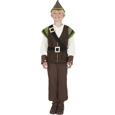 Childs Robin Hood Fancy Dress Costume Kids Boys Book Day Outfit By Smiffys • $31.71