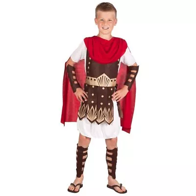 Roman Gladiator Boys Fancy Dress Grecian Warrior Soldier Kids Childrens Costume  • $72.78