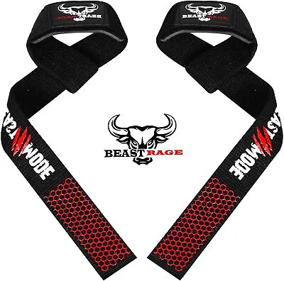 BEAST RAGE Weight Lifting Wrist Gym Straps 5m Support Hand Bar Strength Training • £4.99