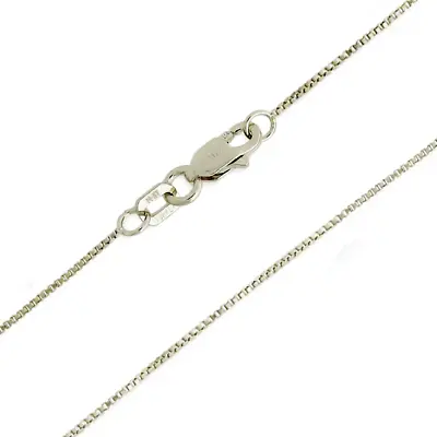 $94.18 • Buy 14K White Gold Solid Box Chain Necklace Lobster Claw Clasp .55mm Wide 14 - 24 