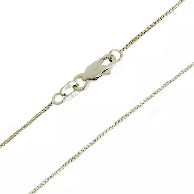 $94.18 • Buy 14K White Gold Solid Box Chain Necklace Lobster Claw Clasp .55mm Wide 14 - 24 