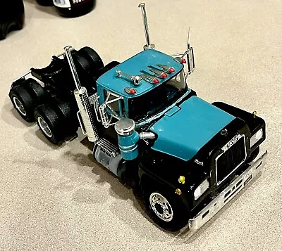 🏁 Built Model Truck Vintage Mack Black / Mint Blue Semi Truck Model Kit 1/25 🏁 • $70