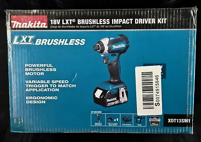 Makita 18V LXT Brushless Impact Driver Kit XDT13SM1 W/4.0Ah Batt Charger Case • $56