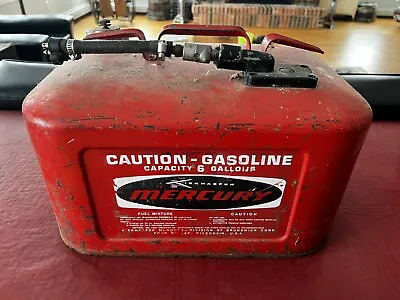 Vintage Kiekhaefer Mercury 6 Gallon Steel Gas Tank Can Outboard Hose Engine Boat • $49.99