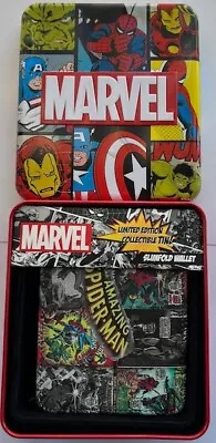 Spiderman Bifold Wallet In Limited Edition Gift Tin Marvel For Men Or Boys • £17.99