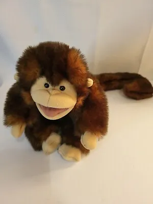 Folkmanis Long Tail Monkey Hand Puppet 9  Plush Brown Full Body Folktails • $19