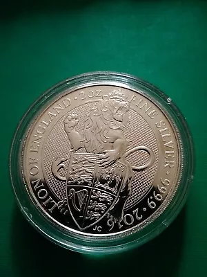 2016 2oz 999.9 Fine Silver Queens Beasts Lion Of England In Capsule • £82