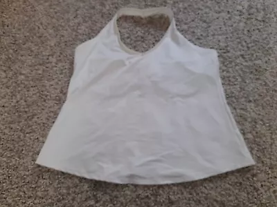 £0.99 • Buy Womens White Halter Neck Built In Bra Vest 40D