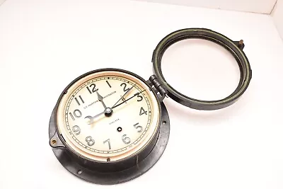 RARE VTG Chelsea Ship’s Clock  WWII Era Navy Maritime Administration WORKS GREAT • $415.61