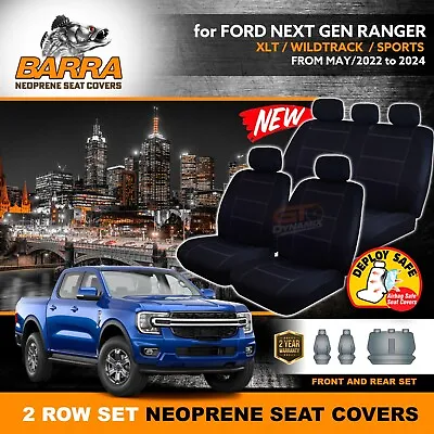 BARRA Neoprene Seat Covers NEXT GEN RANGER Wildtrack SPORT XLT 5/2022-24 2ROWs • $206.75