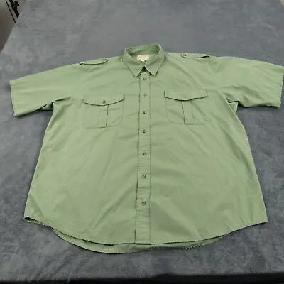 Cabelas Shirt Mens 2XL XXL Green Safarr Series Short Sleeve Button Outdoor • $18.19