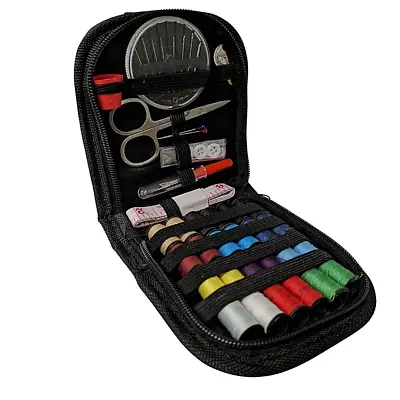 Large Portable Travel Small Home Sewing Kit Case Needle Thread Tape Scissor Set • £3.99