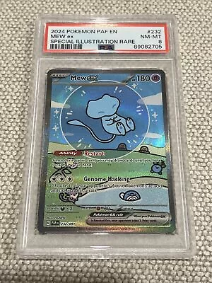 Pokemon 2024 Shiny Mew EX #232 Special Illustration Rare PSA 8 • $51