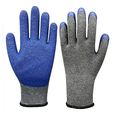 24 Pairs New Latex Coated Safety Work Gloves Garden Grip Mens Builders Gardening • £2.75