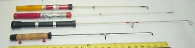 4 Vintage Ice Fishing Rods - 1 Cork 2 Hunt Wilde 1 Rubber Handles • $78