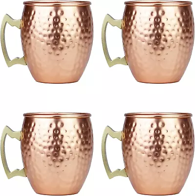 Moscow Mule Mugs Set Of 4Aluminum Hammered Handcrafted Cups For Cocktail Drink • $29.44