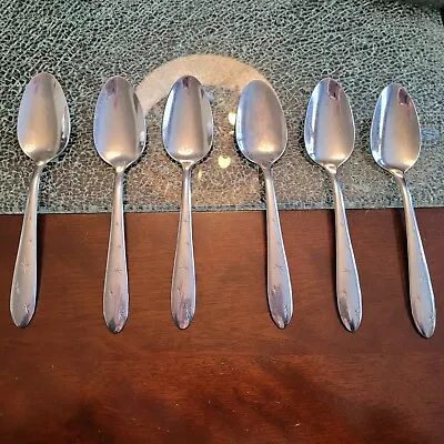 Set Of 6 Mar-Crest Atomic Starburst Tablespoons Stainless 5 Stars MCM  USA 7” • $14.99