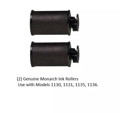 (2) GENUINE Monarch 1130 1131 1135 1136 Black Ink Rollers • $13.98