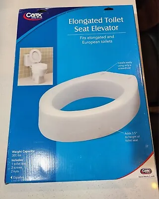 Carex Elongated 3.5 Inches Toilet Seat Riser For Assistance Bending Or Sitting • $30