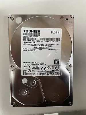 Toshiba 3 TBInternal7200 RPM3.5 Inch (DT01ACA300 )Hard Drive • $55