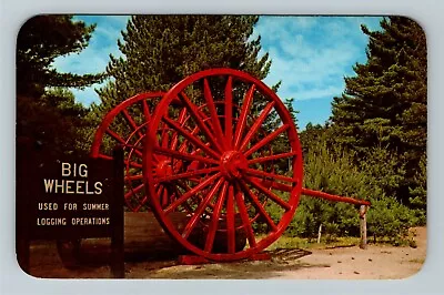 MI-Michigan Big Wheels Logging Era Vintage Postcard • $7.99