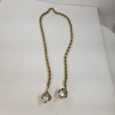 Vintage Yellow Gold Tone Lariat Open End Chain Link Necklace 29.5  • $19.99